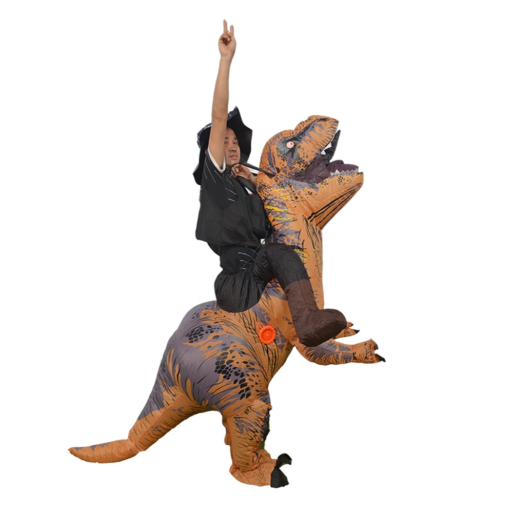 36260-f9243l.jpg Costume gonflable T-Rex monté avec chapeau – Image 1