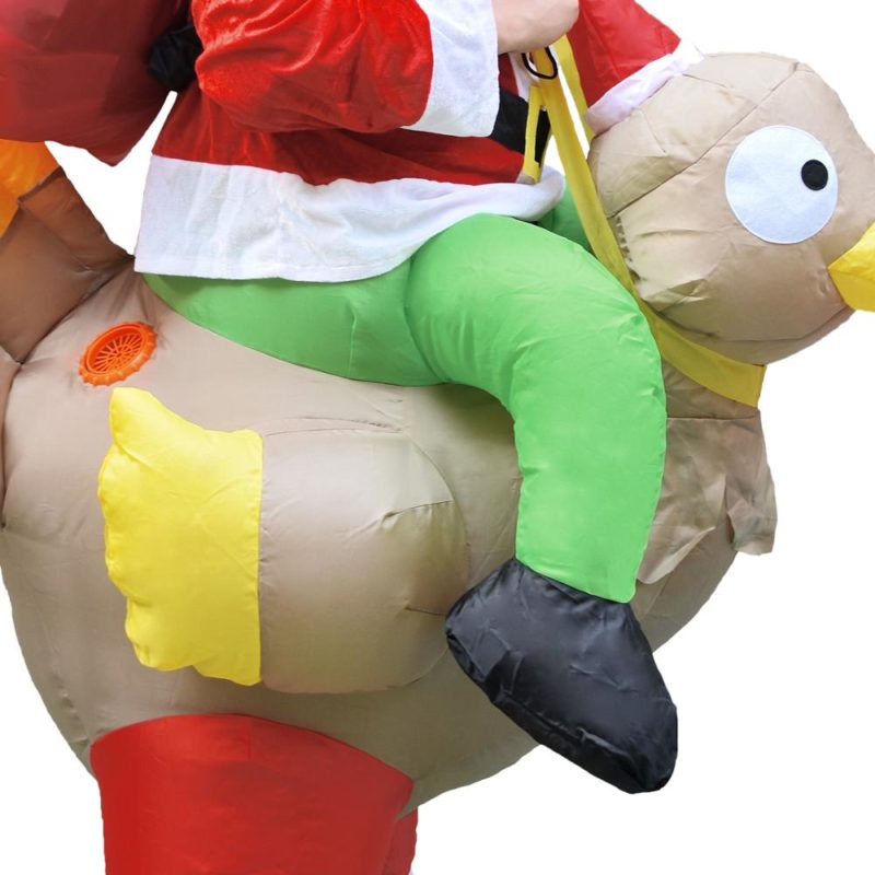 Costume gonflable père Noël monter sur une dinde – Image 6