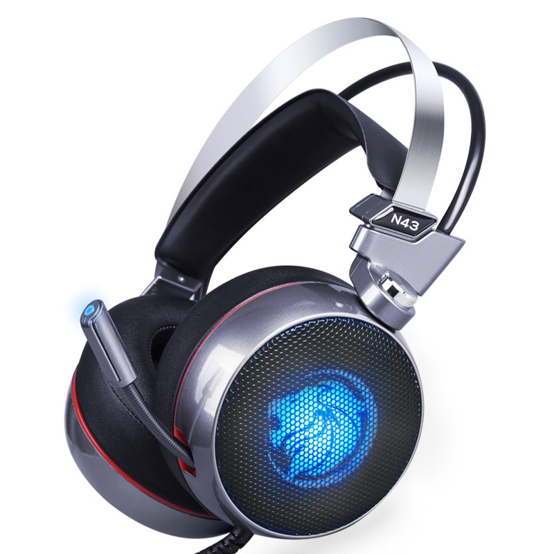 Casque de jeu avec microphone, ZOP N43, Surround 7.1 et LED