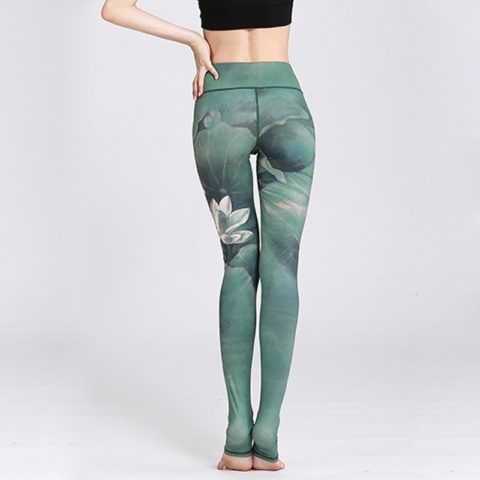 Legging de yoga imprimé, taille haute, peinture à l'encre – Image 2