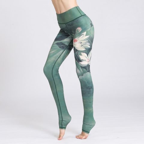 Legging de yoga imprimé, taille haute, peinture à l'encre