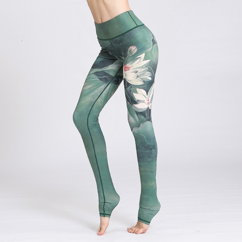 Legging de yoga imprimé, taille haute, peinture à l'encre
