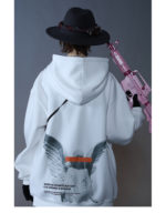 Sweat à capuche en coton ange imprimé – Image 3