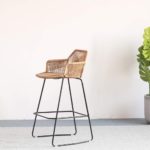 Chaise de bar en rotin, hauteur d'assise 65 cm – Image 2