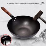 Wok traditionnel en fer antiadhésif 32 cm, avec couvercle en bois – Image 4
