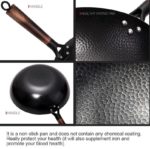 Wok traditionnel en fer antiadhésif 32 cm, avec couvercle en bois – Image 3