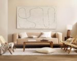 Peinture à l'huile abstraite sur toile faite à la main, peinture minimaliste, art moderne – Image 5