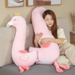 Peluche coussin Flamant Rose long et doux, 90 à 130 cm – Image 6