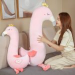 Peluche coussin Flamant Rose long et doux, 90 à 130 cm – Image 2