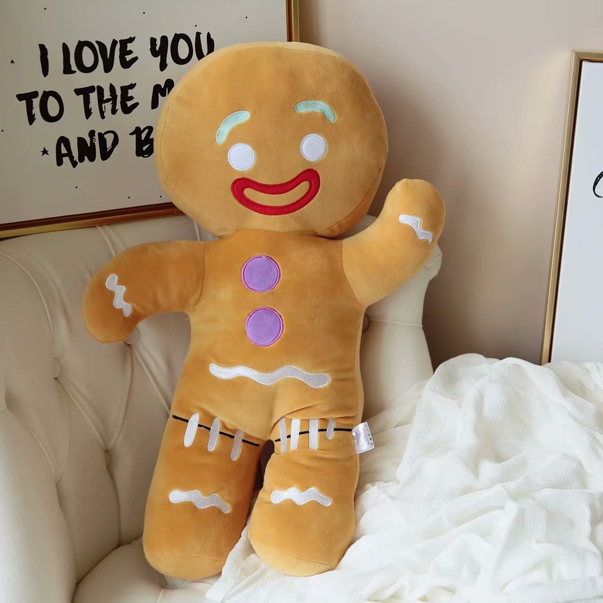 Peluche de Bonhomme en pain d'épices, de 30 à 60 cm
