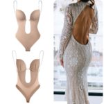 Lot de 2 body moulants, à col V profond avec bretelles transparentes, rembourrés, dos nu – Image 2