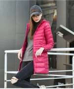 Doudoune en duvet de canard pour femme, manteau à capuche ultraléger, grande taille – Image 3