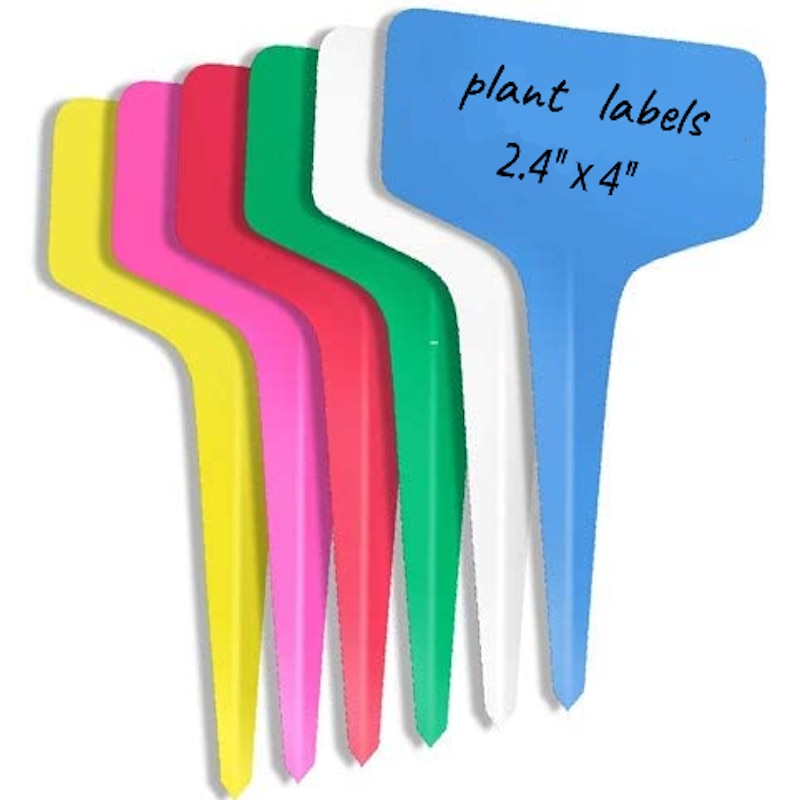 Lot d'étiquettes en plastique 6 x 10 cm, résistance à l'eau et aux UV, 6 couleurs
