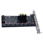 Carte PCIe 1X 6 Gbps SATA 3.0, 20 Ports avec 20 câbles, minage XCH Chia – Image 2