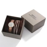 Ensemble 2 pièces, montre ultra fine et bracelet pour femme, en acier inoxydable, 30 mm – Image 3