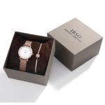 Ensemble 2 pièces, montre ultra fine et bracelet pour femme, en acier inoxydable, 30 mm