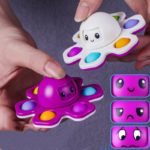Jouet interactif anti-stress pieuvre à retourner en silicone