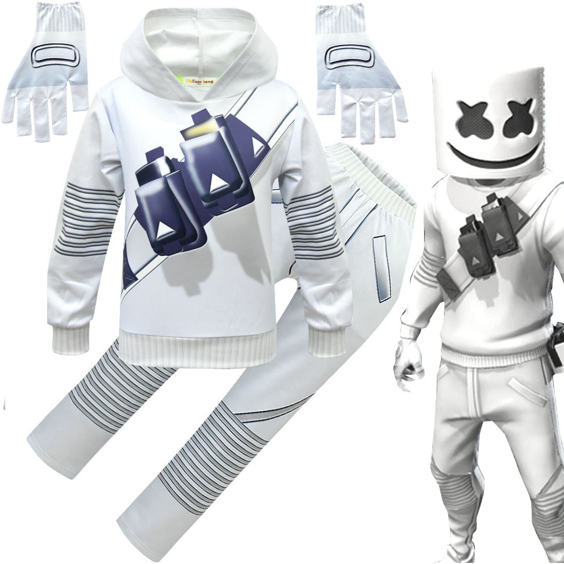 Costume DJ Marshmello pour enfant, 3 pièces