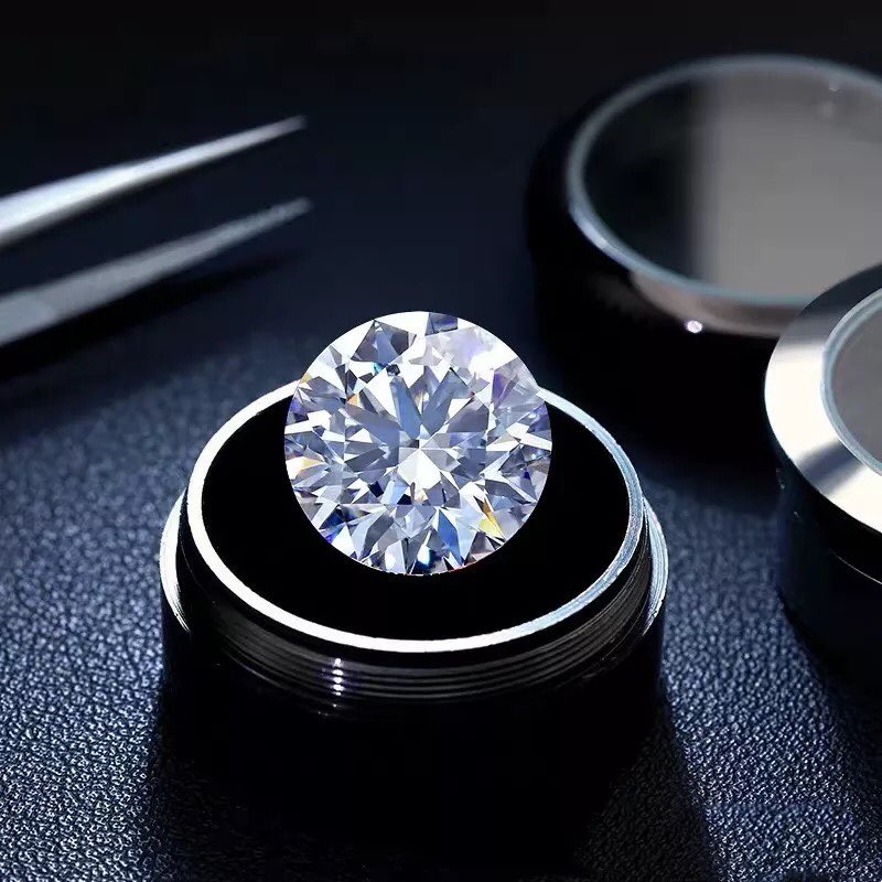 Pierre précieuse Moissanite de 3 à 12 mm, coupe brillante, couleur D VVS1, GRA