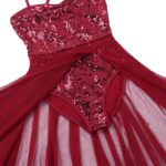 Robe de danse maxi sans manches, bretelles spaghetti, paillettes, avec léotard intégré – Image 6
