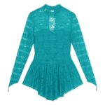 Costume de danse en dentelle, manches longues, col montant, dentelle douce, justaucorps – Image 4