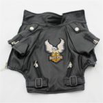 Manteau en similicuir avec motif d'aigle, doux et imperméable