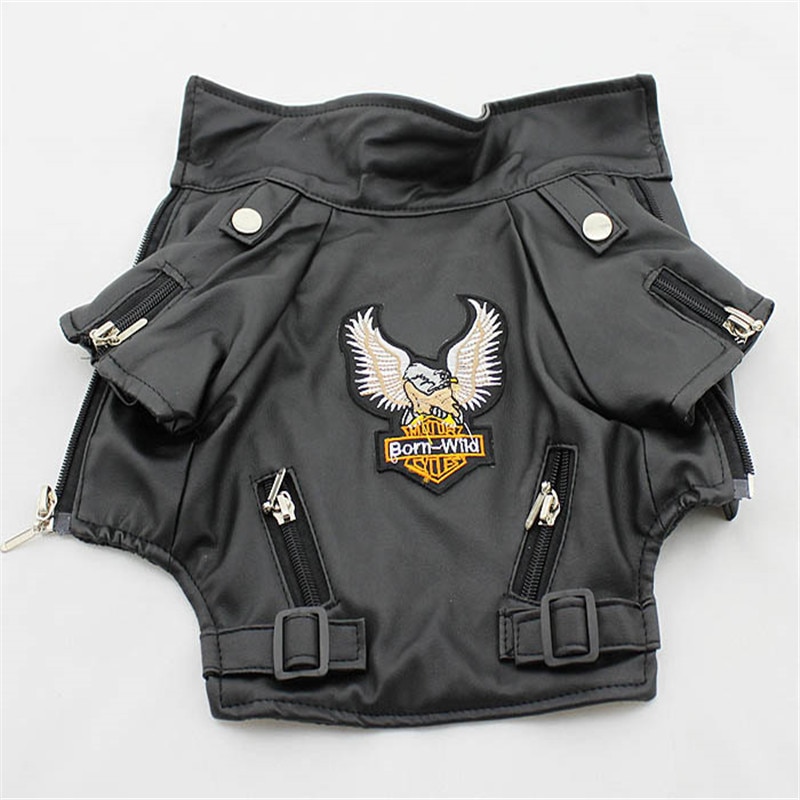 89892-ohfeze.jpg Manteau en similicuir avec motif d'aigle, doux et imperméable – Image 1