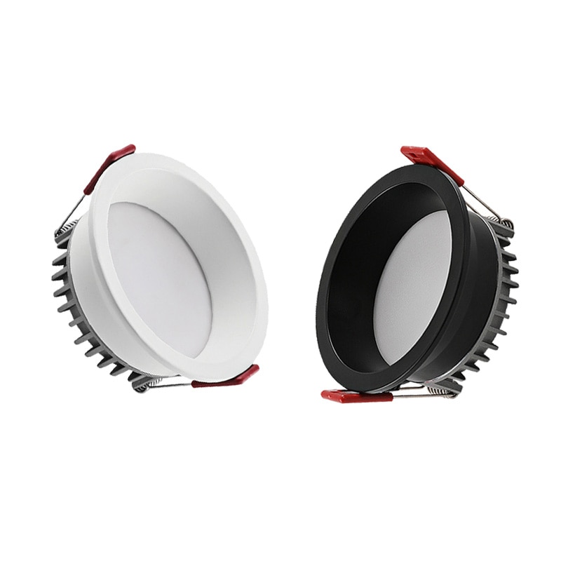 Spot LED encastrable pour plafond, anti-éblouissement, lumière à intensité réglable, 7/9/12/15W