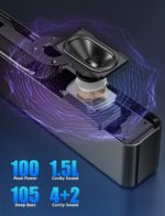 Barre de son 100W Surround, Bluetooth, Home cinéma, basse profonde, télécommande CEC – Image 2