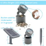Lampe solaire submersible pour étang, IP68, allumage/extinction automatique – Image 2