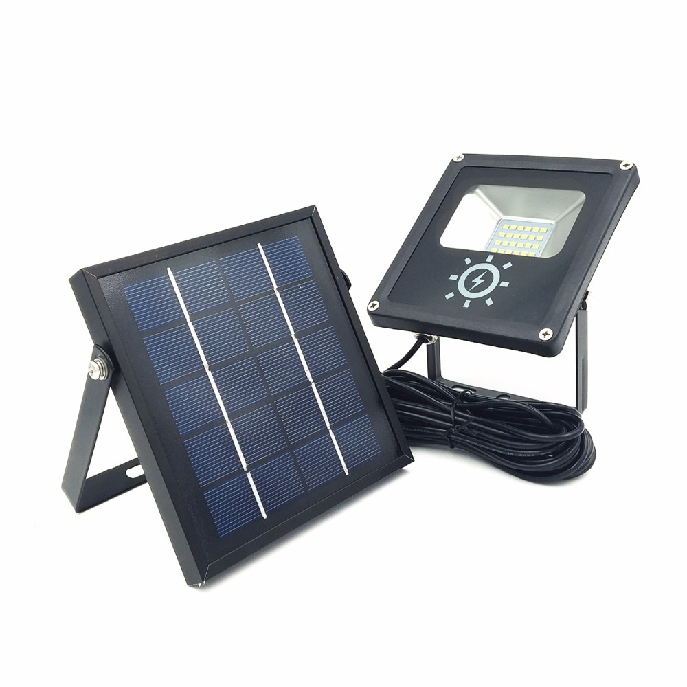 Lampe LED solaire, étanche, tout en métal, à large faisceau, marche/arrêt automatique