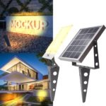 Projecteur LED solaire en métal, étanche, allumage/extinction automatique