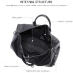 Sac de voyage en cuir véritable, grand sac pour le week-end – Image 5