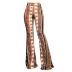 Pantalon évasé taille haute, imprimé, à cloche