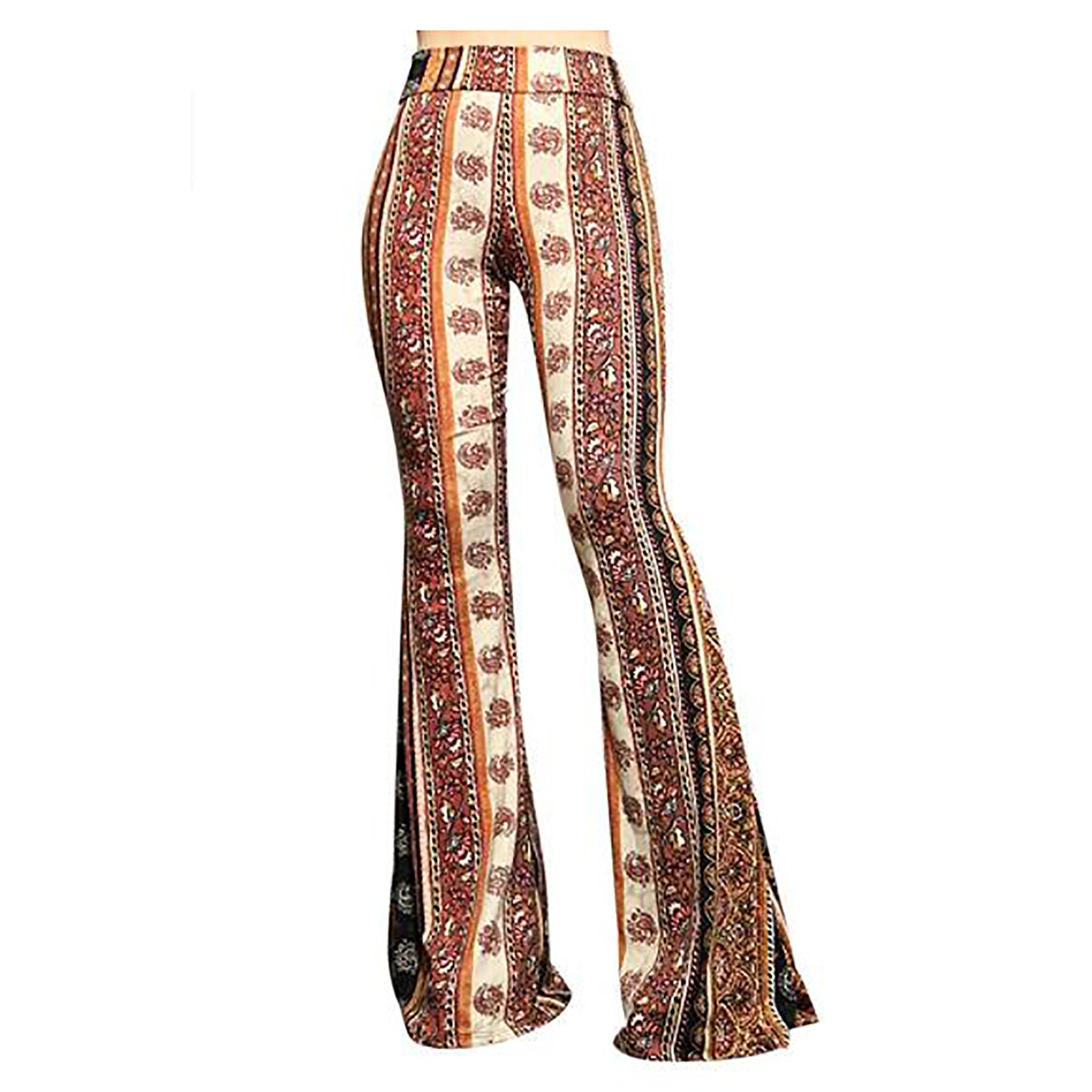 92521-gmlz18.jpg Pantalon évasé taille haute, imprimé, à cloche – Image 1