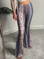 Pantalon évasé taille haute, moulant, décontracté, cloche – Image 3
