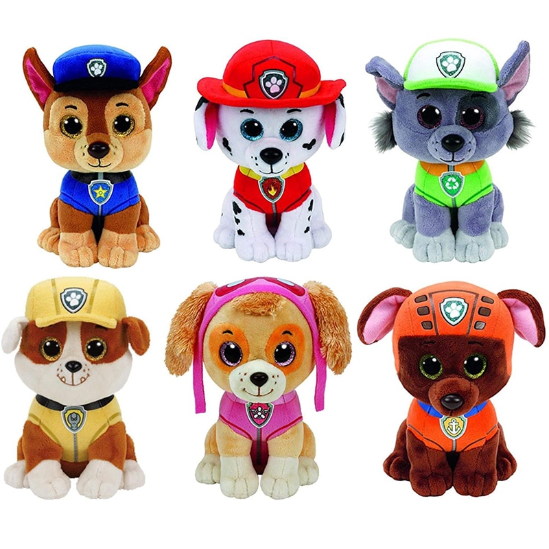 Peluche chien dessin animé, Pat' Patrouille, 15 cm