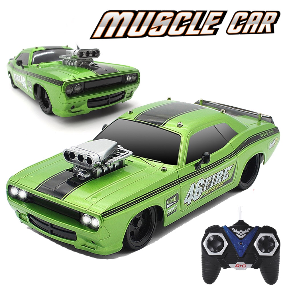 Voiture Dodge Racing télécommandée, échelle 1:16, avec lumières