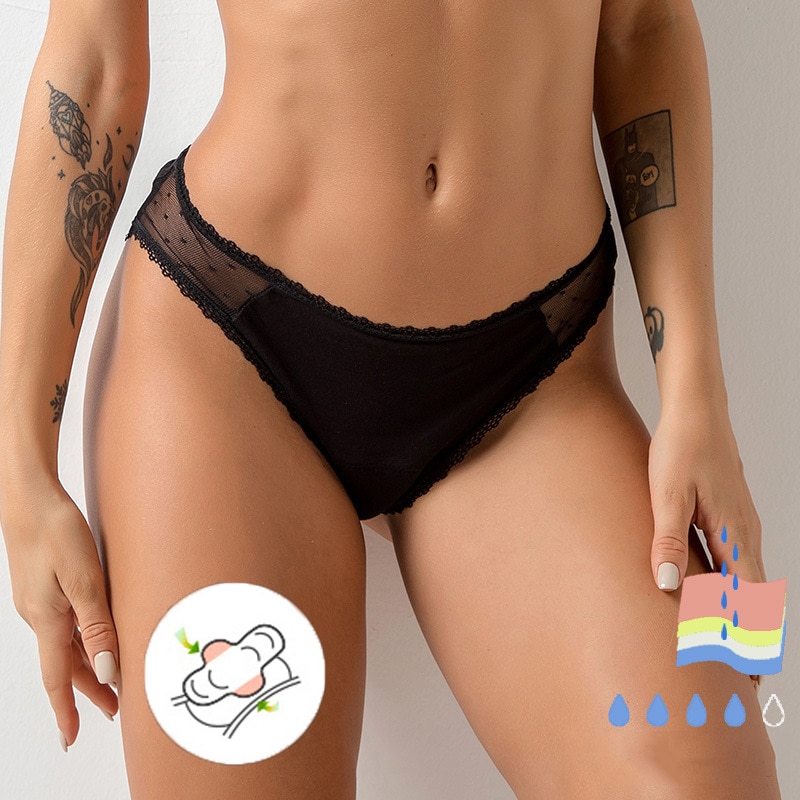 97213-imhrb1.jpg Lot de 3 culottes menstruelles, 4 couches, antifuite, tissu antibactérien et respirant – Image 1