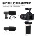 Microphone à condensateur pour caméra, prise 3.5mm, enregistrement, Ultra-large, pour Canon, Sony, Nikon, DSLR, DV – Image 3