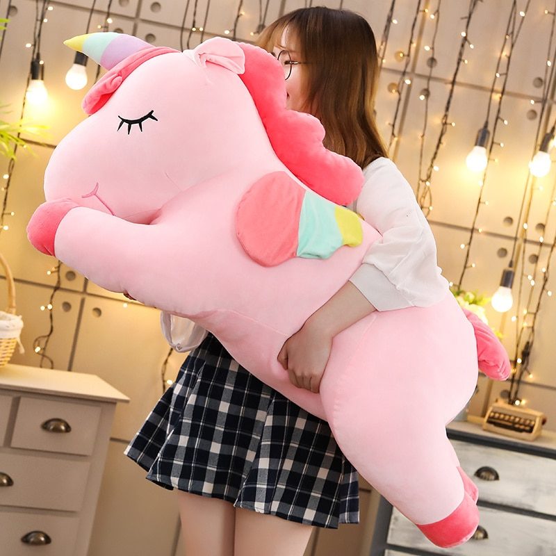 Peluche Licorne, matière douce, de 25 à 100 cm