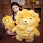 Peluche ours, cochon et lion musclé, 30 cm – Image 3