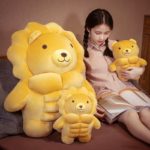 Peluche ours, cochon et lion musclé, 30 cm – Image 2