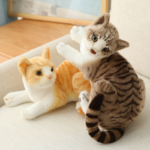 Peluche chat réaliste et doux, 26 à 40 cm