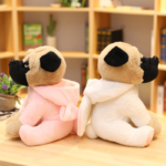 Peluche chien Carlin mignon en pyjama, 20 cm – Image 3