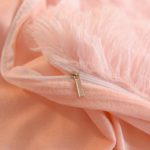 Ensemble 5 pièces, housse de couette en peluche, drap plat, oreiller en forme de cœur et taies d'oreiller – Image 5