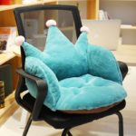 Coussin de chaise en peluche avec couronne, confortable, antidérapant, support lombaire – Image 4