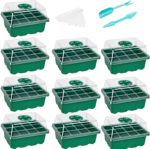 Lot de 10 plateaux de semis (12 cellules par plateau), humidité réglable