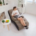 Fauteuil gonflable avec accoudoirs, inclinable, confortable et pliable