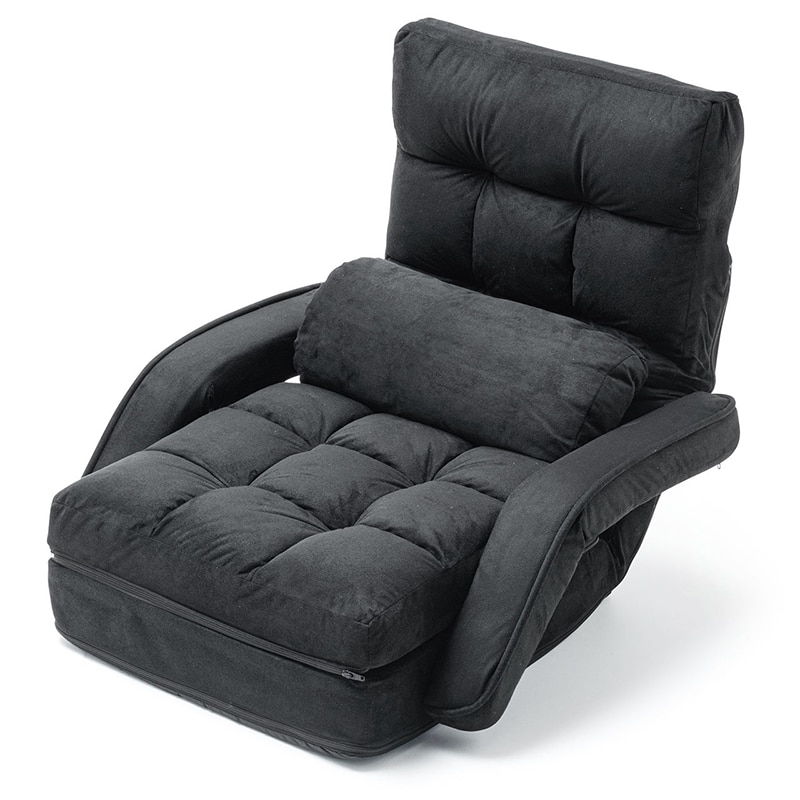 Fauteuil-lit pliable et réglable avec accoudoirs, idéal pour le salon ou la chambre à coucher
